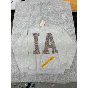 State of Mine Iowa Camo Pink Embroidered Sweatshirt Gray Heather Medium NWT